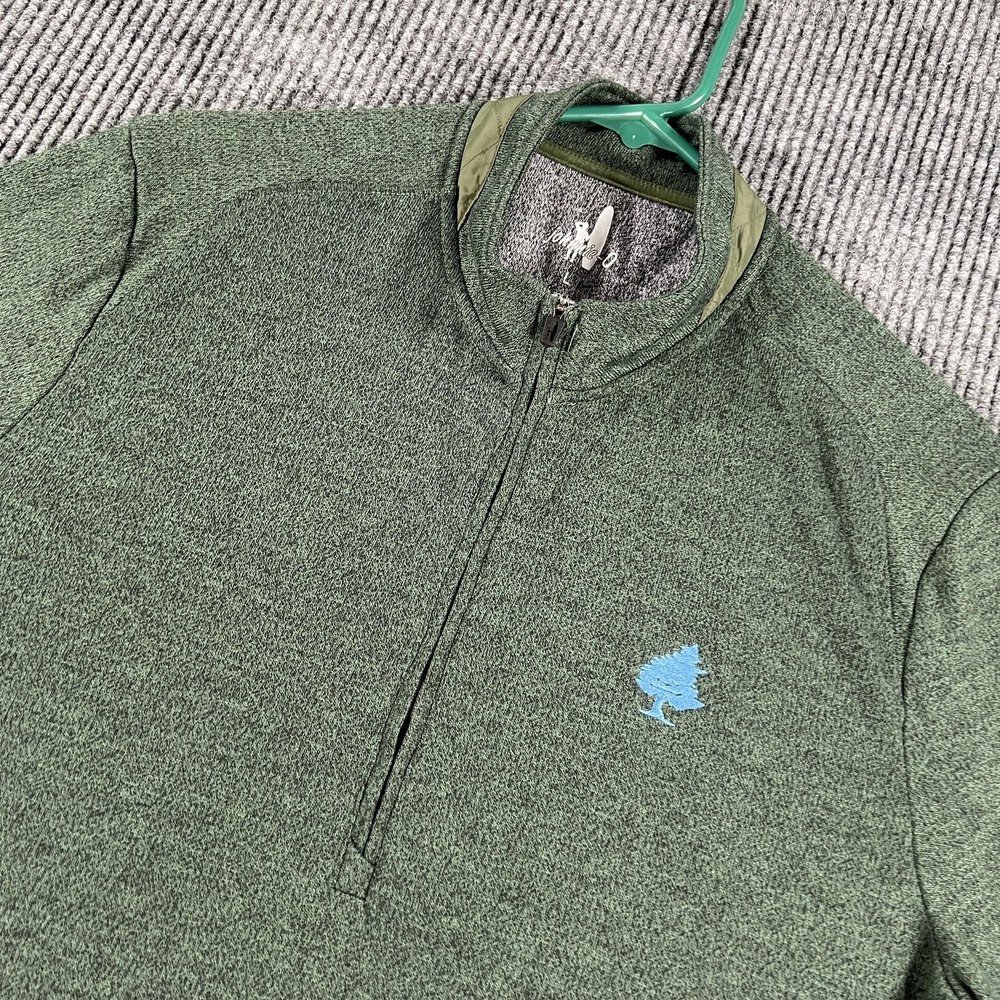 Johnnie-O Sweatshirt Mens Large Green‎ Heather 1/4 Zip Mock Neck Knit Pullover